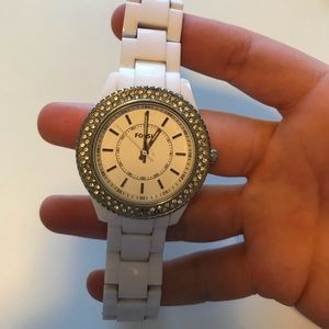 White authentic Fossil watch